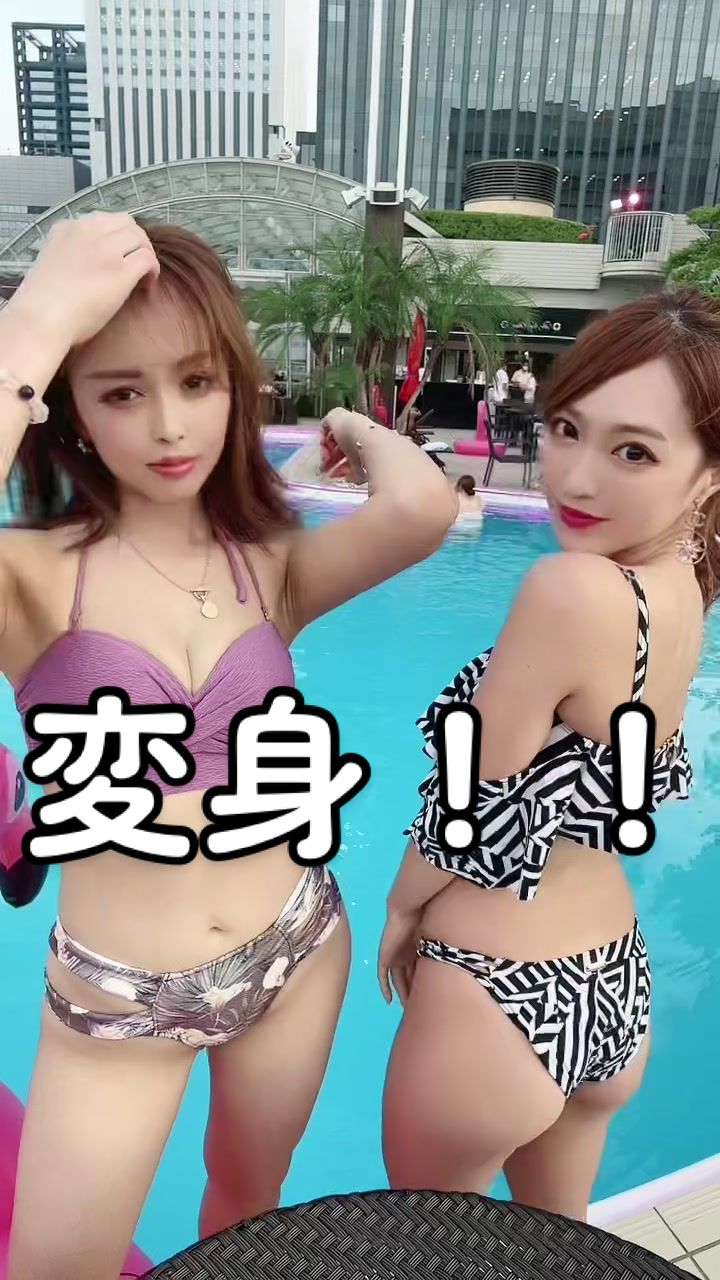 【超絶美人なビキニギャル！】#変身 #ニューオータニ大阪 #プール #水着 #newotaniosaka #otanipools @rumiringo