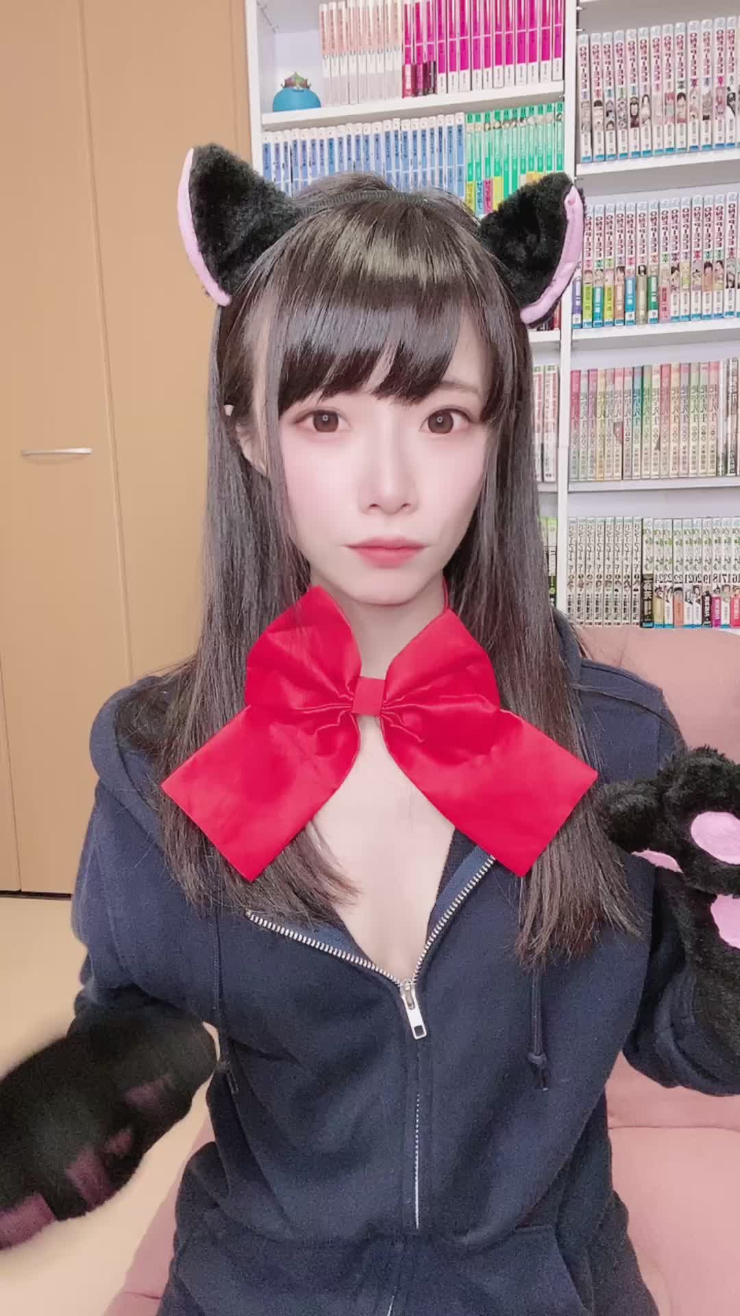 【S級美少女】【天津いちは】きみのクロネコです🐈‍⬛　#blackcat #japanesegirl #catgirl