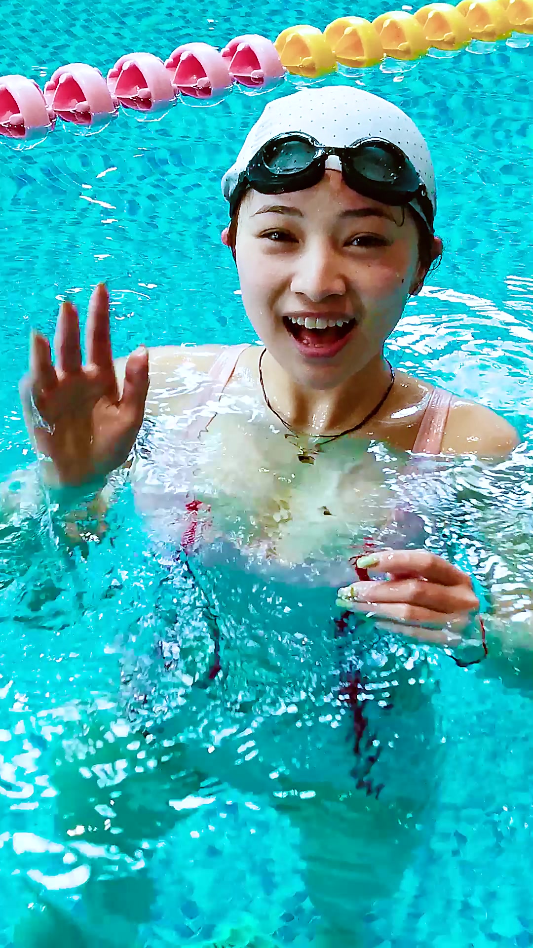 【おっぱいにほくろがある競泳水着美女！】Chinese bikini -01#bikini #swimming#belle 