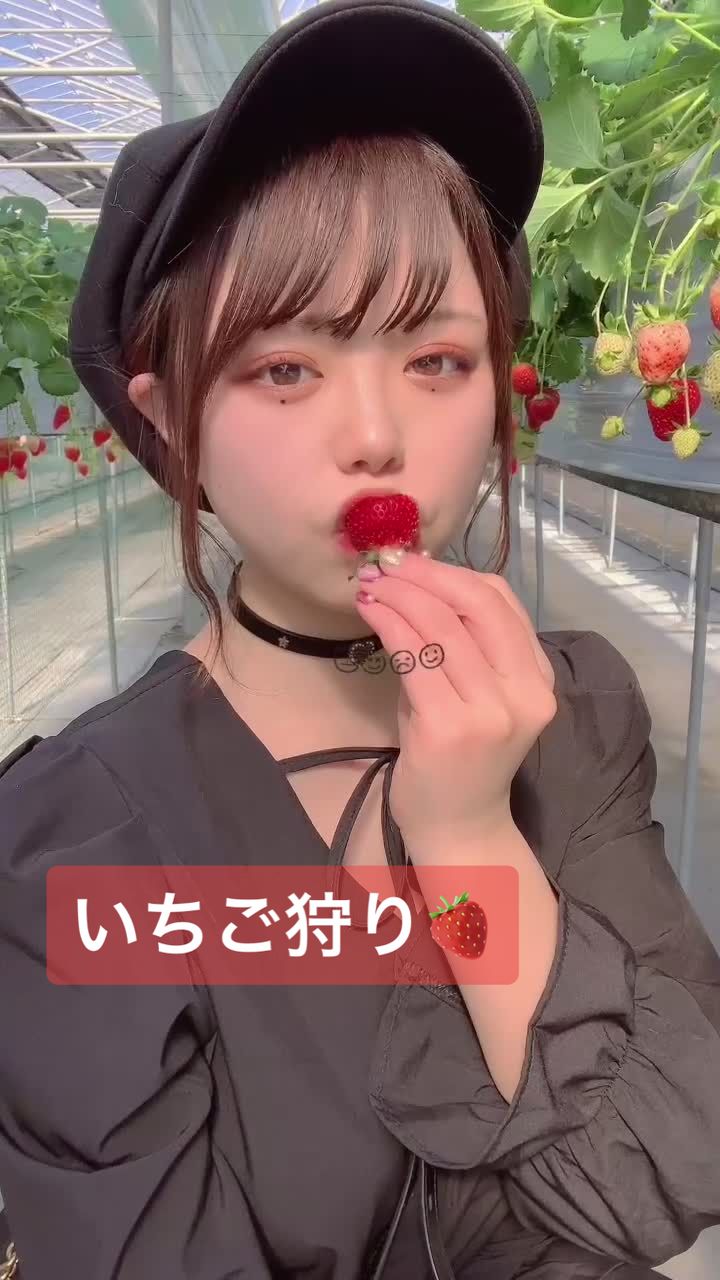 【S級美少女】【くるみん】15種類食べ比べしてきた🍓#いちご狩り #60個くらい食べた気がする 